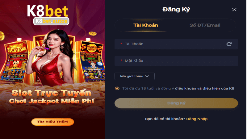 Quy trình đăng ký K8bet