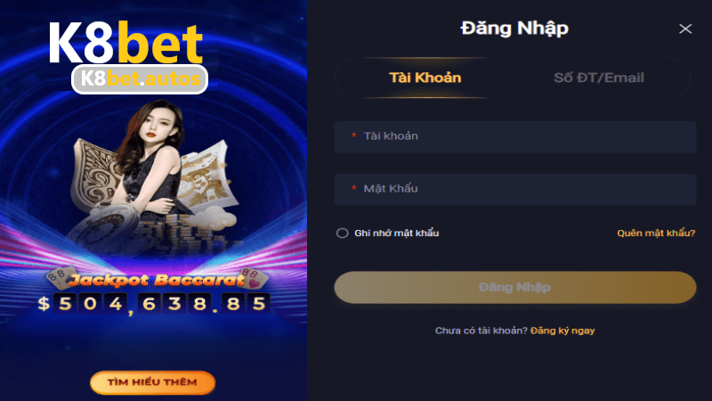 Cách đăng nhập k8bet đơn giản